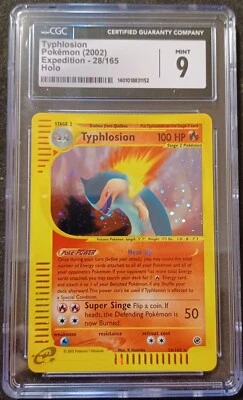 2002 Pokémon Expedition Base Set Typhlosion Holo 028/165 CGC Mint 9 - Image 1 of 2