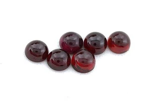 FOUR 5mm Round Natural Garnet Cabochon Cab Gem Stone Gemstone EBS2646 - Picture 1 of 1