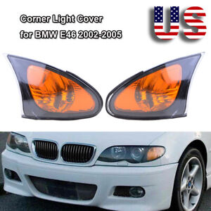 1Pair Front Indicator Turn Signal Yellow Corner Light For BMW 3 Series E46 02-05