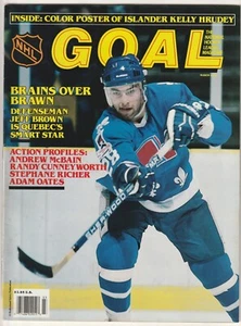 March  1989 Goal Hockey Magazine---Jeff Brown w/ Kelly Hrudey Poster - Picture 1 of 2