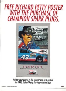 1992 RICHARD PETTY ADVERTISEMENT FOR FREE POSTER - Picture 1 of 1