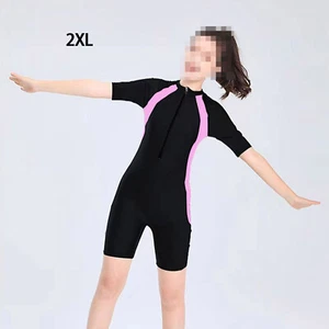 Girls Boy One Piece Rashguard Swimsuit Zipper Surfing Beach Swimming Suit - Picture 1 of 17