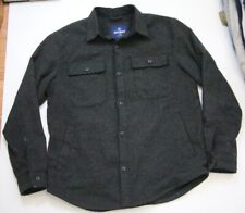 Old Navy Long Sleeve Gray Man's Dress Shirt Top 2 Pocket Large Poly Wool 1-899