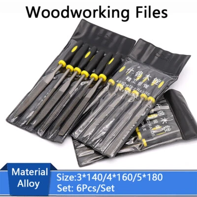 6pcs/set Mini Woodworking Files Rasp Alloy Needle File Wood Carving Hand Tool - Image 1 of 4
