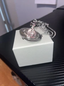 Vivienne Westwood Large Orb Pink And Silver Pendant Necklace with Full Packaging - Picture 1 of 2