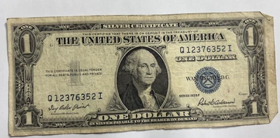 Certificado de prata de um dólar série 1935-F circulado - Imagem 1 de 2