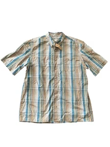 Duluth Trading Men’s XLT TALL Cotton Button Down Short Sleeve Shirt Plaid NWT - Picture 1 of 7