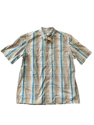 Duluth Trading Men’s XLT TALL Cotton Button Down Short Sleeve Shirt Plaid NWT - Image 1 of 4