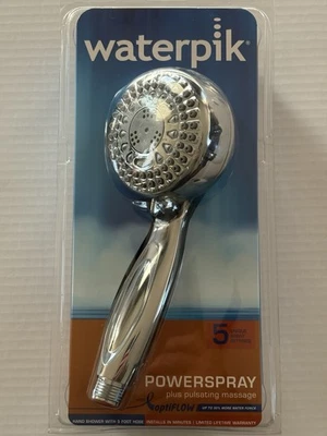 Cabezal de ducha portátil Waterpik TRS-553 PowerSpray, optiFLOW, nuevo en paquete Foto 1 de 4