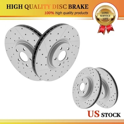 For Volvo S60 XC90 XC60 S90 V60 V90 Cross Country Front Rear Drilled Brake Rotor - Image 1 of 4
