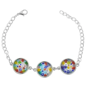 Pulsera de discos de plata GlassOfVenice Murano de vidrio Millefiori - multicolor - Imagen 1 de 5