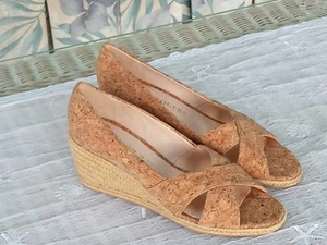 Palmer Criss-Cross Cork Wedge Shoes Sz 8M - Picture 1 of 11