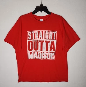 Wisconsin Badgers Straight Outta Madison T-Shirt B**** I'm A Badger Mens XL - Picture 1 of 9