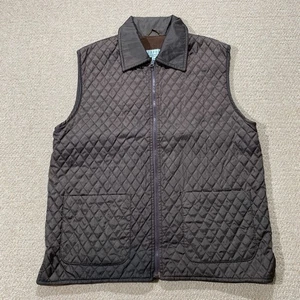Vintage Gilet Womens Size 16 UK Brown Lightweight Quilted Waistcoat Vest Zip Up - Picture 1 of 13