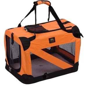 PET LIFE Orange 360 Degree Vista-View Soft Folding Collapsible Crate - X-Large - Picture 1 of 1