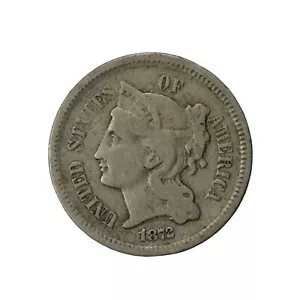 United States 1872 Three Cent Nickel Coin KM#95 3cn - Picture 1 of 2