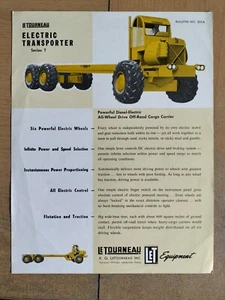 1950er Jahre Le Tourneau Elektrotransporter Verkaufsbroschüre/Blatt - Bild 1 von 2