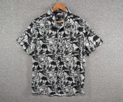 Just Attitude Men's Funky Comics Style Graphic Print Button Shirt L - Image 1 of 4