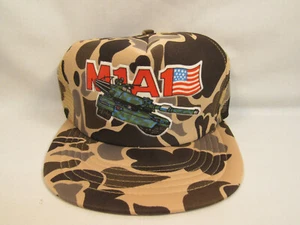 Vintage M1A1 Abrams Battle Tank Desert Camo Trucker Hat USMC Army NEW USA - Picture 1 of 3