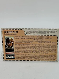 GI Joe 1983 Ace -Filecard- UNCUT, Mint - Picture 1 of 2
