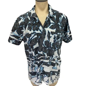 Camisa INC Para Hombres XL Azul Tropical Abotonada Manga Corta Bolsillo Trabajo Vacaciones - Imagen 1 de 12