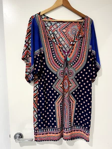 Tigerlily Women's Boho Kaftan Kimono Dress V-Neck Size Medium - Picture 1 of 11