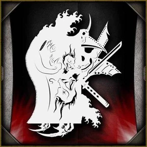 Samurai Sickness Airbrush Stencil Template Airsick - Picture 1 of 1