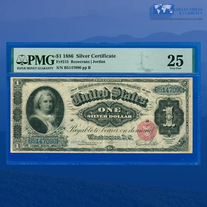Fr.215 1886 $1 Silver Certificate "MARTHA WASHINGTON" , PMG VF 25 #47090 - Picture 1 of 3