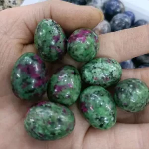 20PCS Natural Zoisite Stone Gemstone Sphere Healing Massager Egg New GQ - Picture 1 of 2