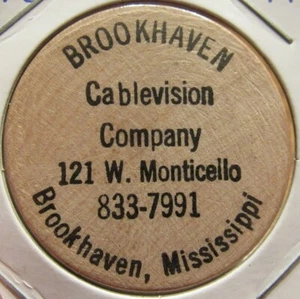 Níquel de madera vintage Cablevision Company Brookhaven, como nuevo - ficha Mississippi - Imagen 1 de 2