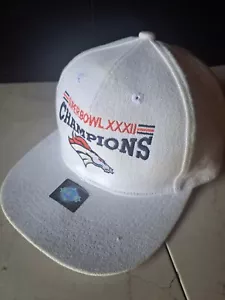 VINTAGE DENVER BRONCOS 32 SUPER BOWL CHAMPIONS BASEBALL CAP WHITE - Picture 1 of 9