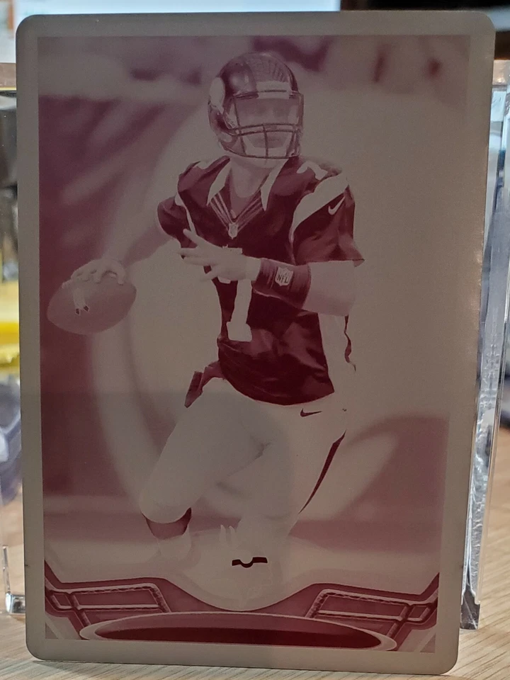 2013 Topps Football Christian Ponder #328 Magenta Printing Plate Only 1/1 World - Image 1 of 2