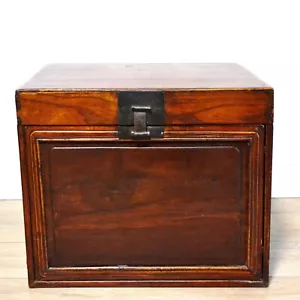 chinesische Holz Truhe antik Beamten Reisen Koffer Truhe Aussteuertruhe - Bild 1 von 7