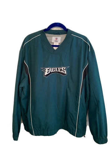 NFL Philadelphia Eagles Nylon Windbreaker Pullover Adult X-Large Green Cover