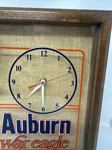 Vintage 1980s Southern Time Service Auburn Tigers Clock Antique TESTED + WORKS! - Picture 1 of 11