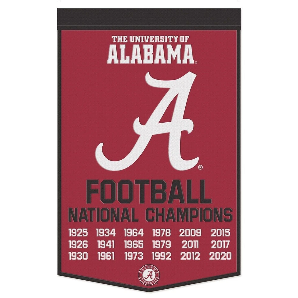 Alabama Crimson Tide NCAA 24" X 38" Lana Bordada Campos Nacionales Banner Foto 1 de 1