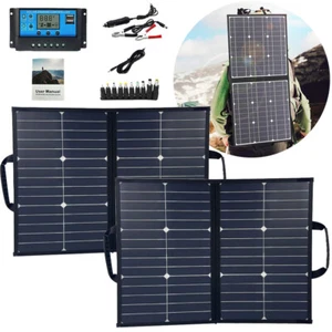 100W 200W Portable Solar Panel w/ Controller Foldable for Power Station Camping - Picture 1 of 22