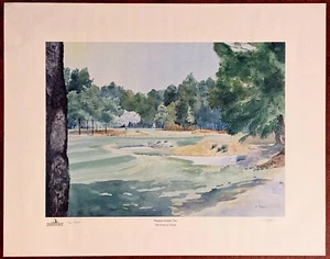 Litografía offset J. TOEPEL Pinehurst Resort THE GREEN AT SIXTEEN FIRMADA limitada - Imagen 1 de 9