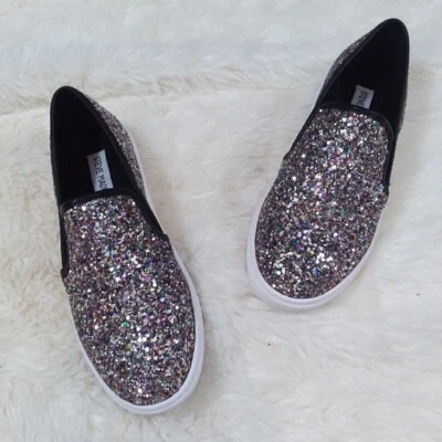 Zapatos sin cordones Steve Madden JKickks-200-0614 para mujer, brillo multicolor, talla 5M Foto 1 de 4