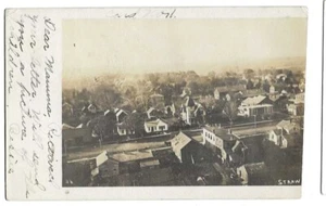 Postal Mount Vernon, IA Iowa 1907 RPPC, vista de pájaro RECORTADA - Imagen 1 de 3