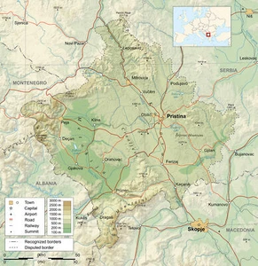 24x24in Poster Kosovo Topographic Map - Picture 1 of 1