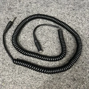 Vintage Headphones Extension Black Coiled Cable 1/4" / 6.35mm Male & Female EUC - Picture 1 of 4