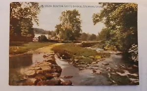 Vintage Colour Postcard - Buxton: Goyts Bridge Stepping Stones BB33394 Unposted - Picture 1 of 2