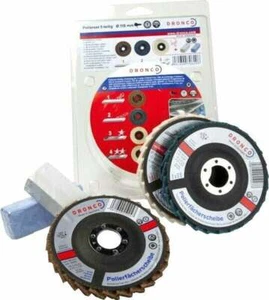 Kit de 5 discos de solapa de pulido brillante DRONCO surtidos para acero inoxidable AP75 - Imagen 1 de 12