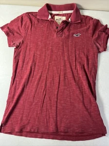 Hollister Men’s Small Polo Golf Shirt Short Sleeve Red Stretch - Picture 1 of 6