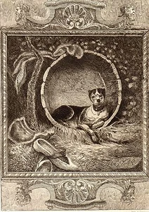 EAU FORTE / Fables de la Fontaine 1883 / LE CHIEN A QUI ON A COUPE LES OREILLES - Picture 1 of 1