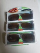 3 Pairs Solar Shield Optics Polarized Clip On Sunglasses 56 Rec 15 Amber Lens