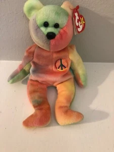 Ty Beanie Baby EXTREMA RAREZA Oso de la Paz PVC Pellets Etiqueta Errores 1996 Retirado Wow - Imagen 1 de 3