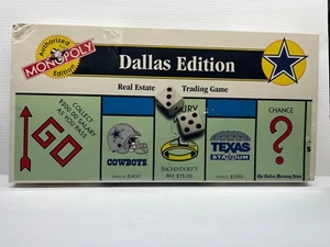 VTG Monopoly Dallas Edition Cowboys Texas Stadium 1995 Board Game NEW BOX DAMAGE - Picture 1 of 6