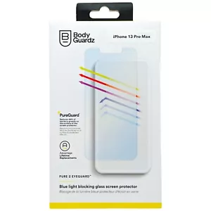 BodyGuardz Blue Light Glass Screen Protector for iPhone 13 Pro Max Eye Safety - Picture 1 of 2